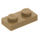LEGO lapos elem 1x2, sötét sárgásbarna (3023)